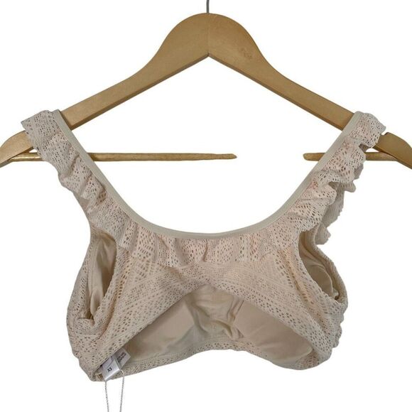 Andie Hydra Bikini Swim Top Womens XS Vanilla Cream Crochet Lace Padded Cottage - Picture 2 of 7